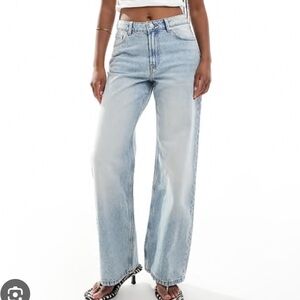 Bershka Blue Wide Leg Jeans